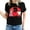 Black, variant on ICHUANYI Women's Shirts Valentine's Day Love Print T-shirt Short Sleeve Crew Neck Tops Cloth New Trending