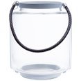 thumbnail image 4 of Northlight Glass Pillar Candle Lantern with Metal Frame - 17" - White, 4 of 7