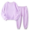 thumbnail image 6 of MKOSPLRT 18M-10Y Sweatsuits for Kid Workout Long Sleeve Pullover Elastic Wasit Sweatpants Solid Fleece Tracksuits 2 Piece Kids Clothes, 6 of 7