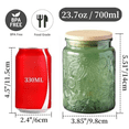 thumbnail image 6 of Green Glass Canister, Candy Jar with Lid, 23.7 FL OZ Vintage Colored Mason Jars for Kitchen D rative Jar for Coffee Tea Candy Cookies, Cute Jars (Green, 1 Pack), 6 of 6