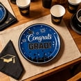 thumbnail image 5 of QuanTara Graduation Party Supplies – Cap-Themed Paper Plates & Tablecloth Set, Disposable Blue Graduation Decorations for Celebrations, 5 of 6