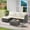 Beige, variant on 3 Pieces Patio Furniture Set,All-Weather Outdoor Woven Sectional L- Shaped Sofa with Ottoman,Wicker Conversation Set with Tempered Glass Coffee Table for Backyard Poolside,Dark Blue