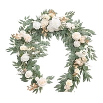 Realistic Artificial & Rose Greenery Garland For Wedding Table Chair Decor Faux Botanical Vine With Lifelike Leaves For Rustic Arch Centerpiece Arrangement