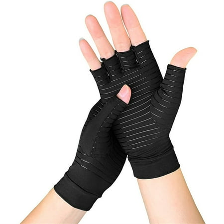 

Jygee 1 Pair Compression Gloves Wear-resisitant Double Layer Mittens Fingerless Design High Performance Wristband Hand Accessories