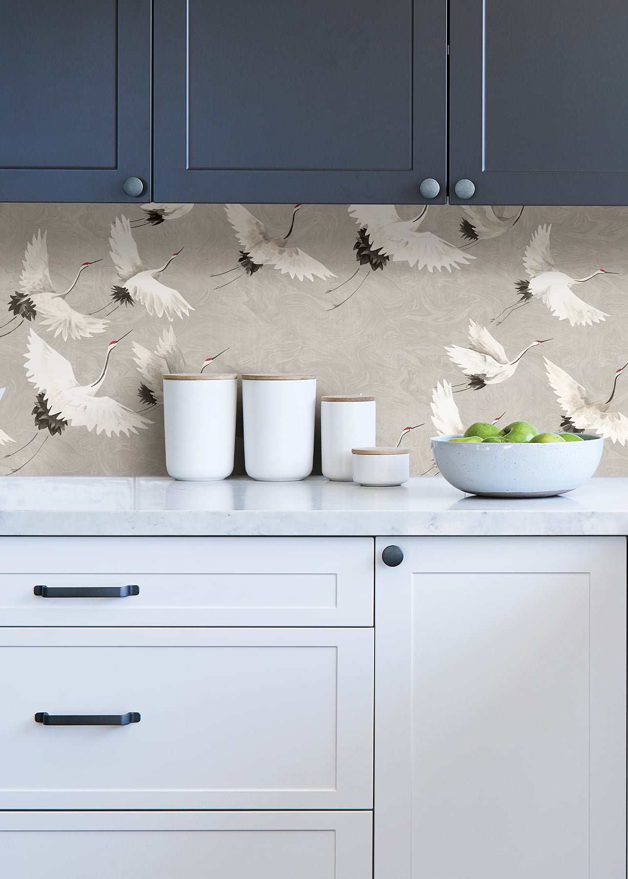 NuWallpaper Grey Halcyon Vinyl Peel And Stick Wallpaper, 216-in by 20.5-in, 30.75 sq. ft.