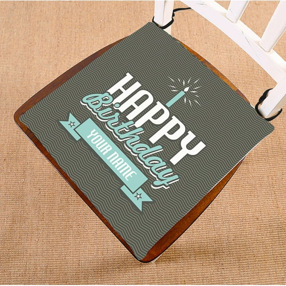 ABPHQTO Happy Birthday Chair Pad Seat Cushion Chair Cushion Floor Cushion Two Sides Printing 16x16 Inch