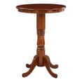thumbnail image 3 of Bowery Hill Round Traditional Wood Pub Table with Dedestal Base in Cherry, 3 of 7