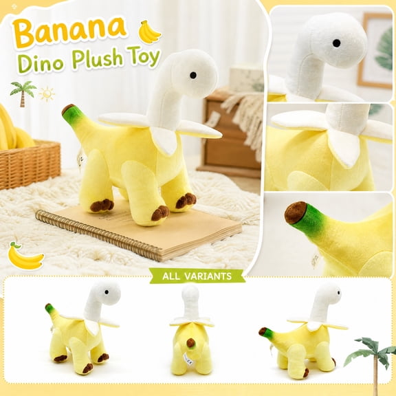 Bananasaurus Plush, 10" Cute Banana Dinosaur Plushies Toy for Fans Gift, Soft Banana Dino Stuffed Animal Doll for boy, Adults