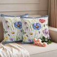 thumbnail image 2 of Spring Flowers Pillow Covers 2 Pack Daisy Wildflowers Butterfly Gray Blue Border Pillowcase Waterproof Outdoor Throw Pillow Cover for Patio Garden Square Cushion 18”x18”, 2 of 9