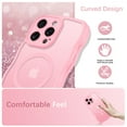 thumbnail image 2 of YINLAI Case for iPhone 16 Pro Max Compatible with Mag-safe 6.9",Wavy Frame Hard Translucent Matte Back Slim Shockproof Protective iPhone 16 Pro Max Case,Pink, 2 of 7