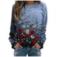 thumbnail image 2 of ICHUANYI Clearance Women's Round Neck Print Long-sleeved Sweatshirt Casual Blouse Pullover Tops(Blue, M) ICHUANYI WER2023081510431, 2 of 4