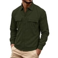 thumbnail image 5 of MXALUOB Men's Corduroy Jackets Button Front Work Jacket with Flap Pockets Long Sleeve Textured Overshirt Regular Fit Casual Workwear, 5 of 6