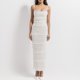 thumbnail image 4 of Gibobby Vestidos para Mujer Vestido largo ajustado con tirantes para mujer(Blanco,G), 4 of 5