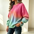 thumbnail image 7 of Ihhxva Plus Size Women's Tops Tie Dye Waffle Sweater, Oversized Long Sleeve Crew Neck Pullover, Colorful Casual Winter Top S-5XL, 7 of 7