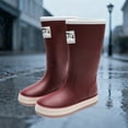 thumbnail image 4 of Bottes de Pluie Montantes Rouges pour Femmes avec Conception Imperméable de Couleur Unie, Semelle Épaisse, Confortables pour le Printemps et l'Été, Usage Quotidien sous la Pluie, Taille 37, 4 of 5