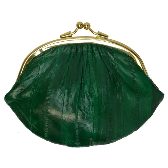 Eel Skin Large Double Coin Purse Change Wallet E 10 BIG