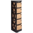 thumbnail image 4 of eHemco Hampton Meadows 5 Tier X-Side Corner Storage Cabinet with 5 Wicker Baskets, Black, 4 of 8
