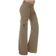 thumbnail image 1 of Pantalones de trabajo para mujer: pantalones harem casuales elásticos de cintura alta, estilo retro, tejido holgado, bolsillos, ideales para yoga y actividades al aire libre., 1 of 4