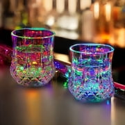 4 pc Glass Light Up Drinking Shot Cups Liquid Activated Color Changing LED 7oz