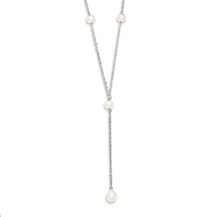 Primal Silver Sterling Silver White Freshwater Cultured Pearl Necklace