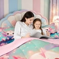 thumbnail image 4 of Manfei Cute Adorable Axolotl Full Size Comforter Sets,Ocean Amphibian Print Bedding Comforter Set,Pink Reversible,3 Pieces,1 Comforter and 2 Pillowcases, 4 of 7