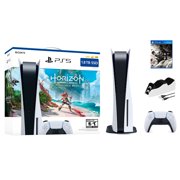 Playstation 5 1.8TB Upgraded Horizon Forbidden West Bundle with Ghost of Tsushima and Mytrix Controller Charger