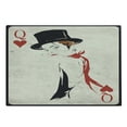 thumbnail image 1 of Queen Cutting Board, Retro Style Woman Hat Playing Card Design Poker Casino Gamble, Decorative Tempered Glass Cutting and Serving Board, Large Size, Vermilion Beige, by Ambesonne, 1 of 1