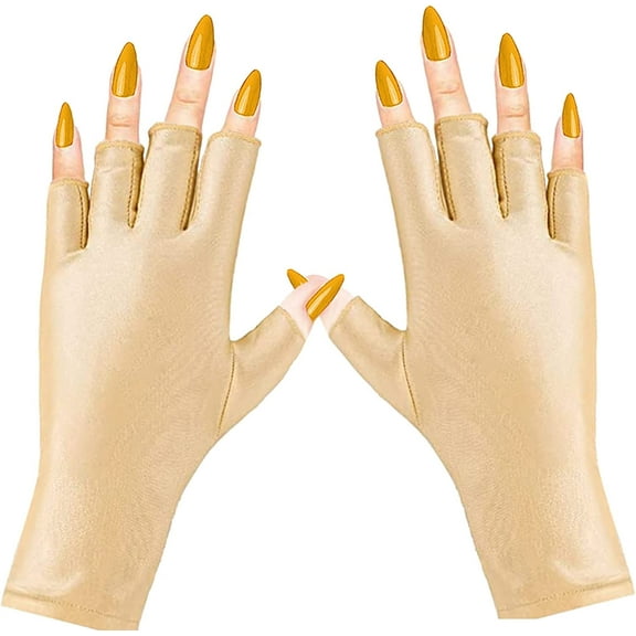 Anti UV Gloves for Gel Nail Lamp, UPF50  Protection Gloves for Manicures, UV Sun Protection Gloves for Women
