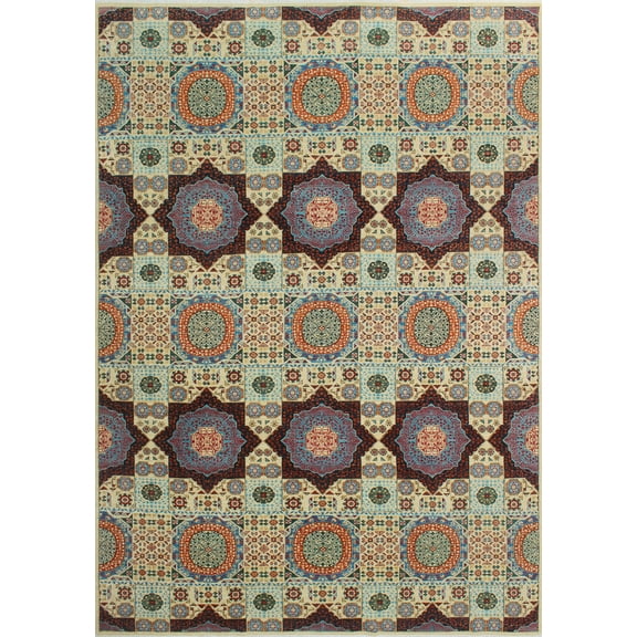 Aria Stephen Ivory/Blue Runner, 9'10" x 13'4"