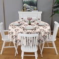 thumbnail image 2 of Beige Buffalo Skull Pattern Round Tablecloth 60"x60",Wrinkle Wipeable Table Cloth for Kitchen Dining Room Picnic Patio Party, 2 of 6