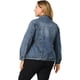 thumbnail image 4 of Plus Size Denim Jackets for Women Classic Washed Front Jean Jacket Blue 2X, 4 of 6