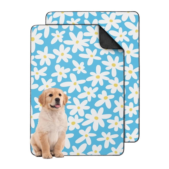 Medium Floral Print Washable Training Mats 2-Count, 24x35 Inch Reusable Puppy Pads, Highly Absorbent Dog Potty Pad for Indoor Floor Protection