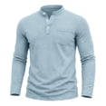 thumbnail image 5 of VgaVtl Cotton Men Long Sleeve T Shirts for Men Fall Winter Plain Casual Vintage Mens Clothes Shirts Button with Pocket Henley, 5 of 8