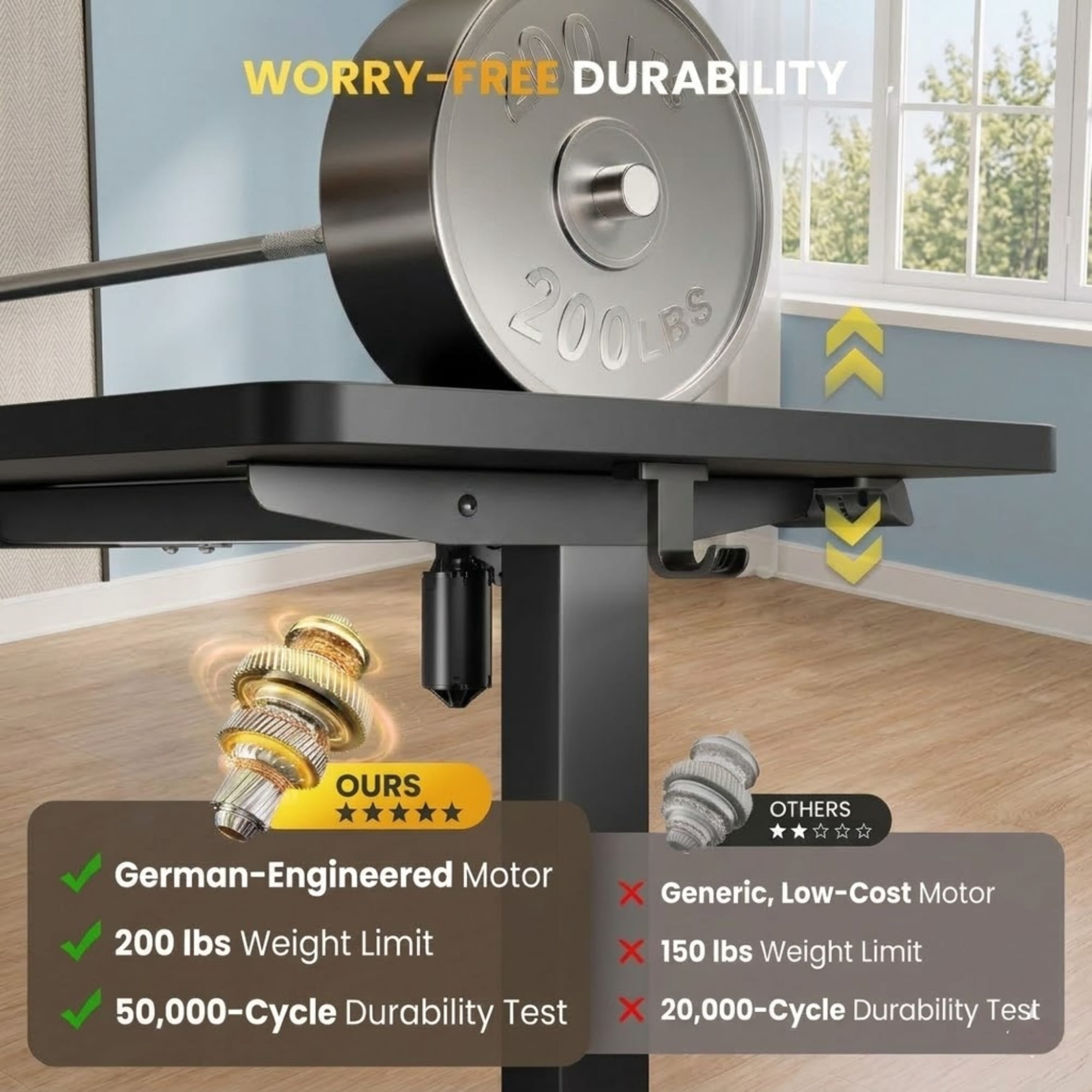L-Shaped Electric Standing Desk, Adjustable Height Corner Desk with Memory Controller, Heavy-Duty Steel Frame, Quiet Motor, 200 lb Capacity