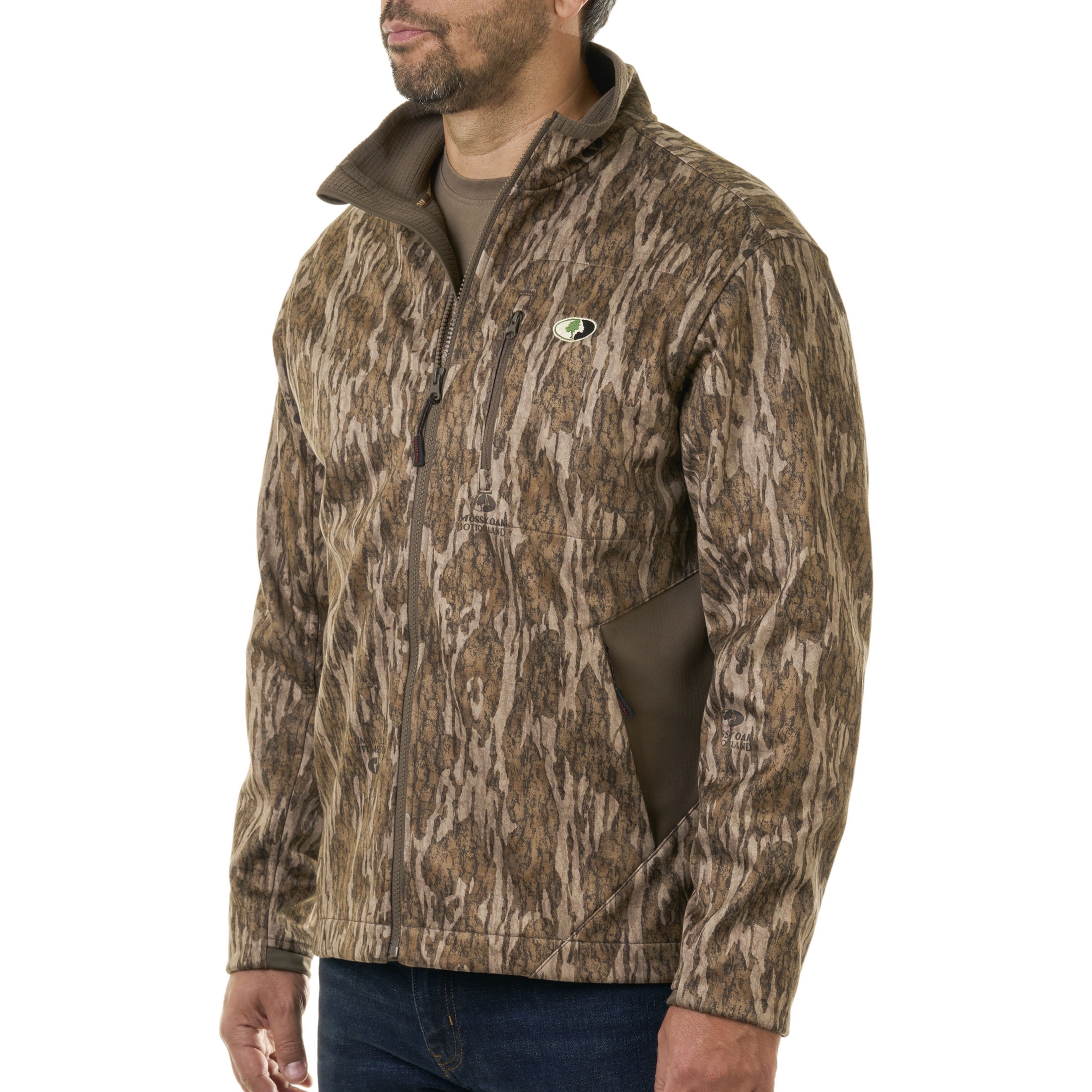 Mossy Oak Chill Cutter Men's Softshell Hunting Jacket, Mossy Oak Bottomland, Size 2XL