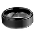 thumbnail image 2 of Tungsten I Love You 3000 Quote Engraved Band Ring 8mm Men Women Comfort Fit Black Step Bevel Edge Brushed Polished, 2 of 4