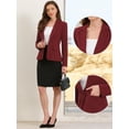 thumbnail image 2 of DARING DIVA Women's Casual Long Sleeve One Button Pockets Suit Jacket XS Wine Red, 2 of 6