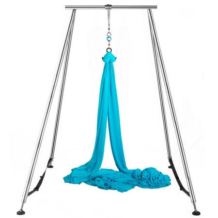 VEVORbrand Yoga Sling Inversion  68lbs Inversion Yoga Swing Stand  551lbs/250kg Aerial Yoga Frame with 236in/6m Yoga Swing Inversion Sling Body Bundle Safety Belts (Blue  39.3ft)