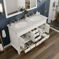 thumbnail image 5 of Eviva Elite Stamford 48" White Solid Wood Bathroom Vanity Set with Double Ogee White Carrara Quartz Top and White Undermount Porcelain Sinks, 5 of 8