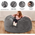 thumbnail image 5 of 3FT Bean Bag Chair Bean Bag Chairs for Adults Bean Bag with Filler Big Beanbag Chair for Gaming Large Memory Foam Bean Bags with Dutch Velet Cover for Living Room Bedroom, (36×36×24")-Grey, 5 of 14