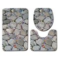 thumbnail image 1 of Juego de alfombras de baño con estampado de piedra 3D, alfombrillas de baño antideslizantes, alfombrillas decorativas para asiento de inodoro, alfombra 3 piezas Eigraketly JJ25267-06, 1 of 5
