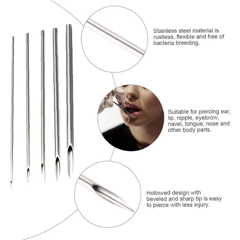Falleo Clearance Piercing Needles Mixed Sizes 12G 14G 16G 18G and 20G Disposable Body Piercing Needles Piercing Supplies