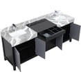 thumbnail image 5 of Lexora Home Zilara 84" Double Marble Top Bathroom Vanity with Chrome Faucet, 5 of 15