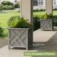 thumbnail image 4 of Pure Garden Outdoor Lattice Planter Box - 15.5-Inch Plant Pot, Gray, 4 of 10