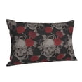 thumbnail image 2 of Kll Skull And Red Roses Pillow Covers Envelope Closure,Super Soft And Cozy Fuzzy Fleece Pillow Case Cover 20"X30", 2 of 9