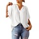 thumbnail image 2 of VISgogo Tops de manga corta para mujer con color sólido, versión suelta, estilo casual, ropa de verano plisada VISgogo moda, 2 of 5