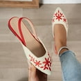 thumbnail image 2 of Xucatan Women's Pointed Toe Flats, Embroidered Flower Slingback Ballet Shoes, Soft Fabric Everyday Footwear, Versatile Casual Office Style Gift, 2 of 10