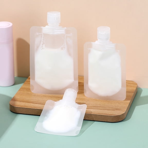 Refillable Travel Pouch Dispenser 6Pack, Reusable Spout Liquid Bags for Shampoo Lotion Gel Travel Home Gym, 30ml 50ml 100ml