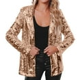 thumbnail image 2 of Women Shinny Sequins Blazer Casual Party Jacket Coat Fall Rave Outerwear Blazer, 2 of 12