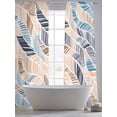 thumbnail image 5 of Ombre Blue Brown Sheer Curtains 96 Inch Length 2 Panels Set Window Treatments, Summer Abstract Coastal Ocean Beach Wave Rod Pocket Semi Curtains for Living Room/Bedroom/Kitchen Décor, 104"W x 96"L, 5 of 7